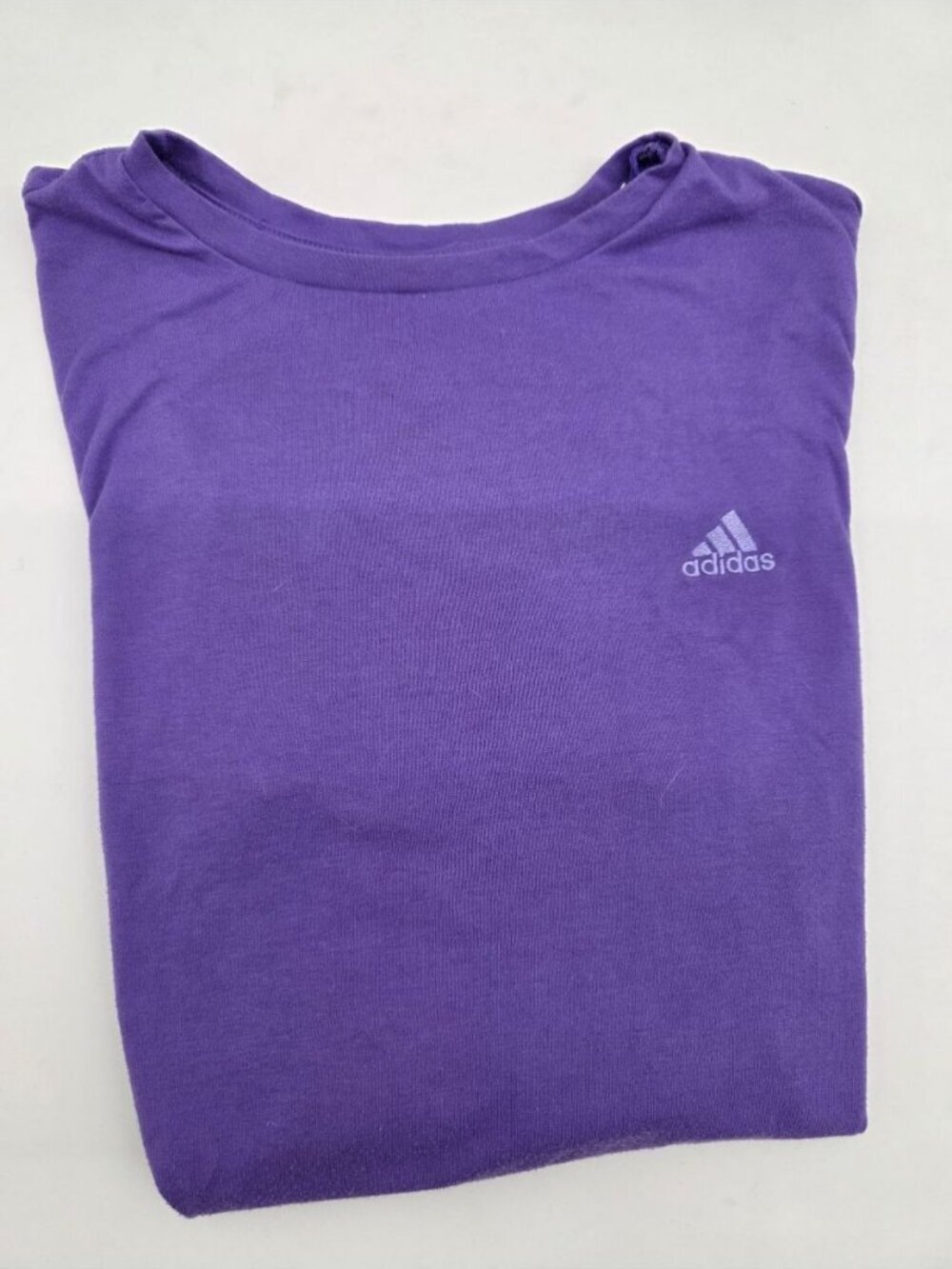 Adidas Women's Purple T-Shirt Aeroready 3-Stripes Crew Neck Tee Top